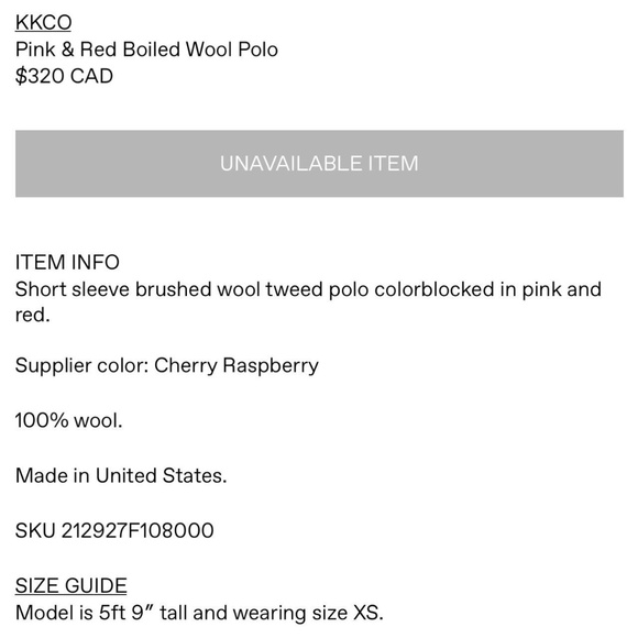 BNWT KkCo Boiled Wool Polo Size XS - Picture 3 of 6